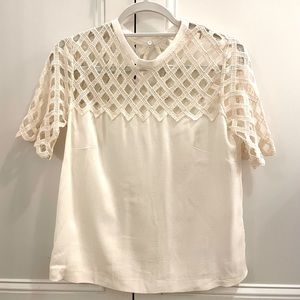 Sandro Paris Lace Lattice Top Size 1